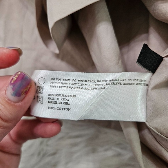 STAMPD Men's Tan Button Up 100% Cotton Long Sleeve Shirt. Size Medium - Picture 8 of 11